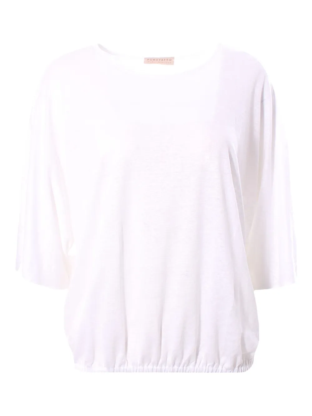 Purotatto Gathered-hem T-shirt In White