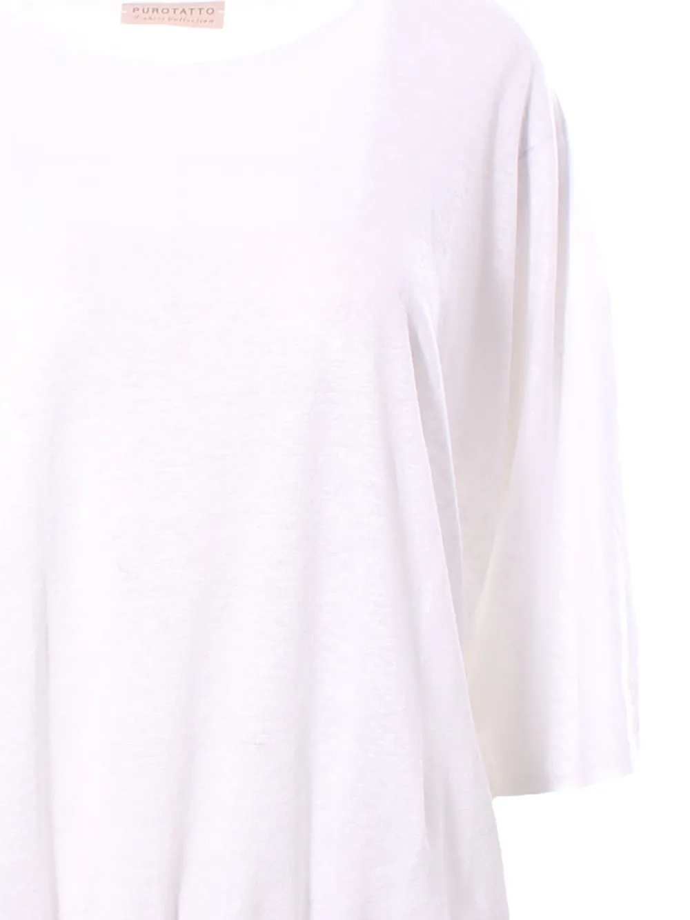 Purotatto Gathered-hem T-shirt In White