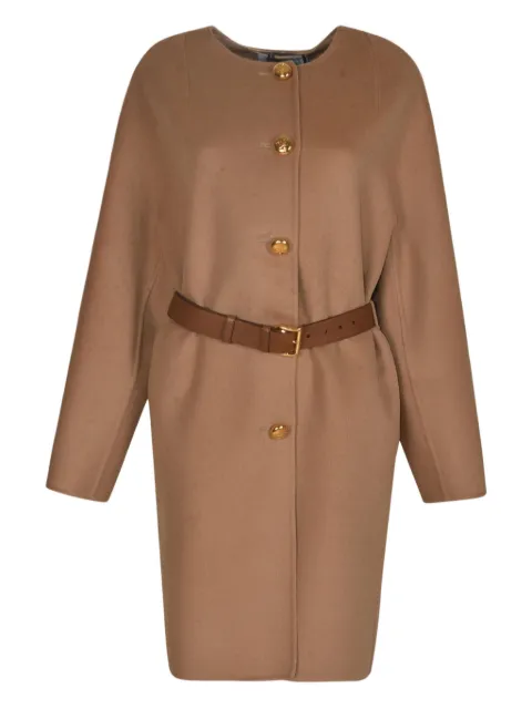 Prada belted buttoned coat