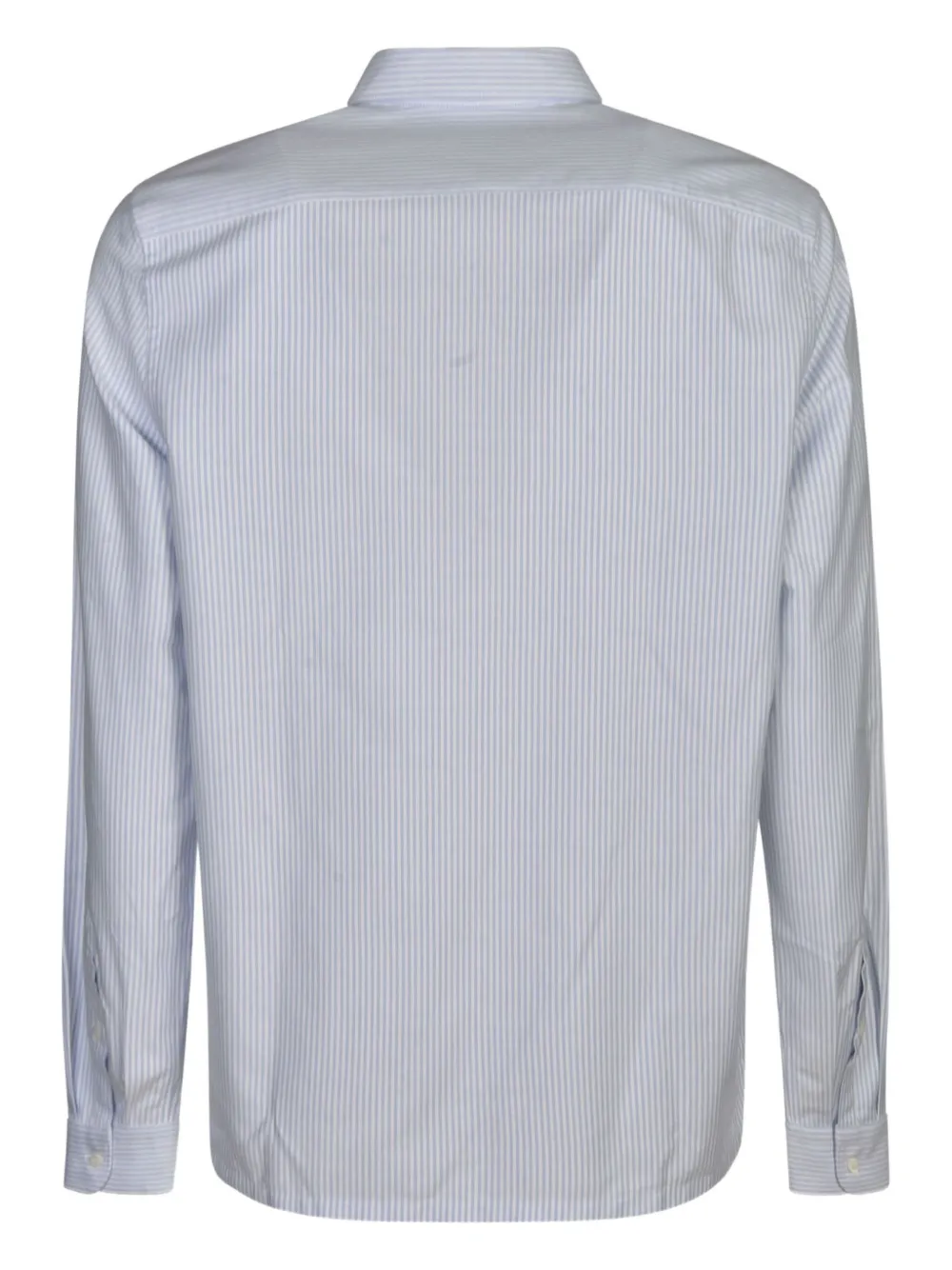 Prada striped logo-plaque shirt Blauw