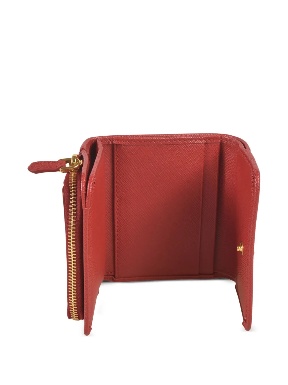  Prada Logo-plaque Wallet - Red 