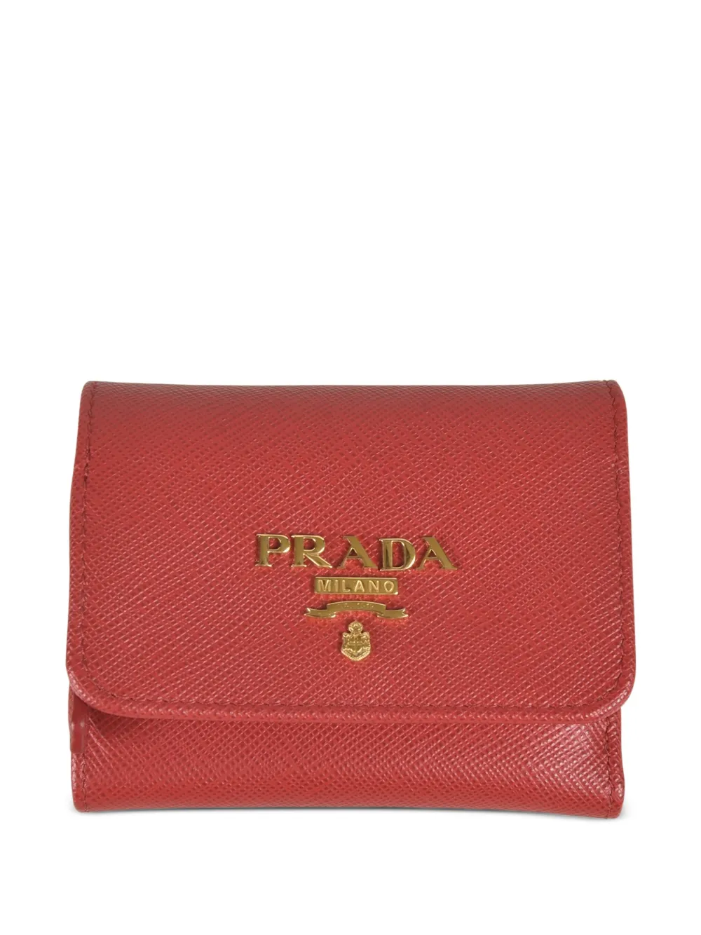 Prada Portemonnee met logoplakkaat Rood