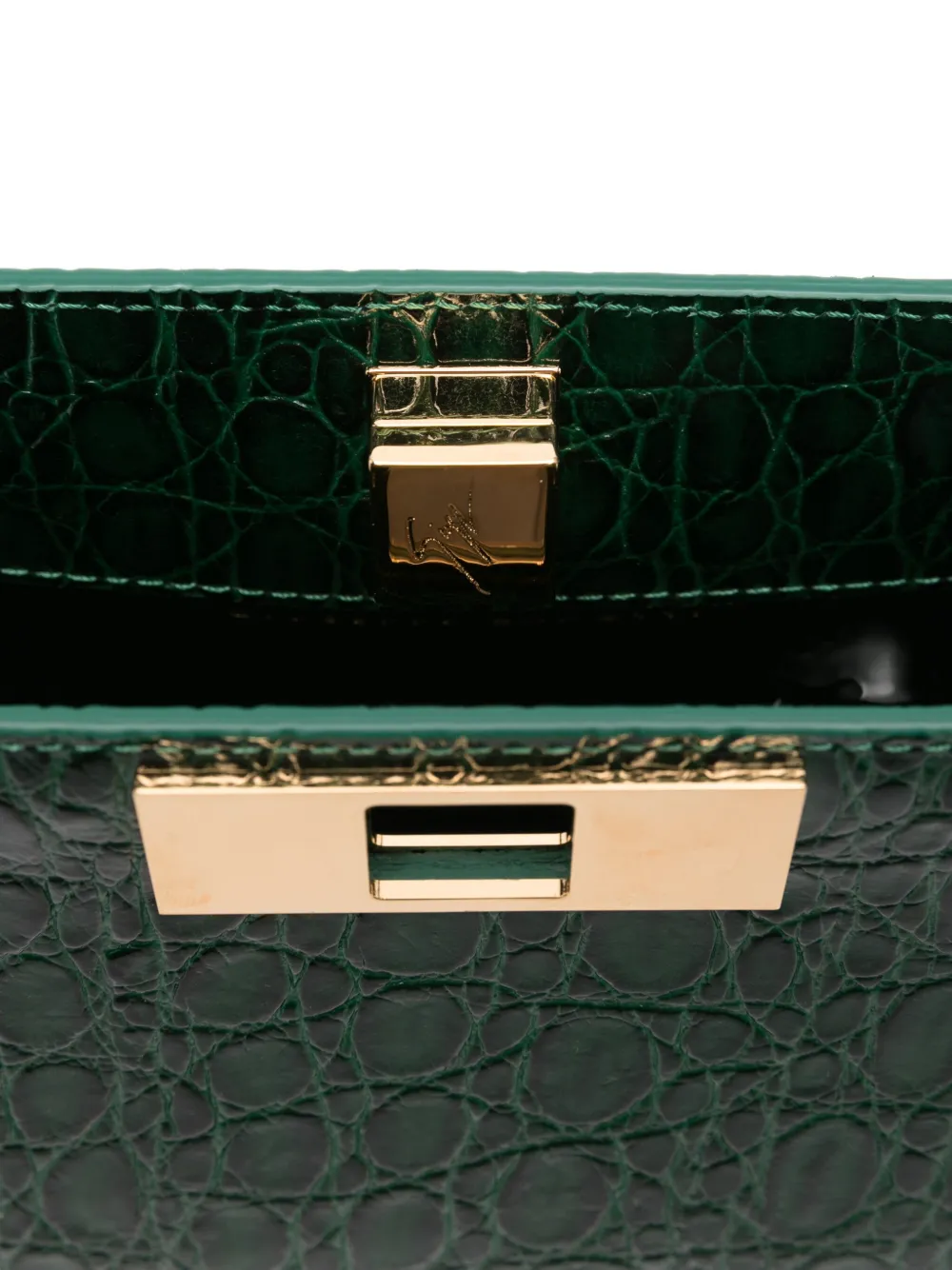 Giuseppe Zanotti Clutch met krokodillen-reliëf Groen