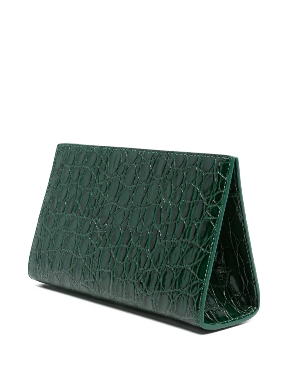 Giuseppe Zanotti Clutch met krokodillen-reliëf Groen