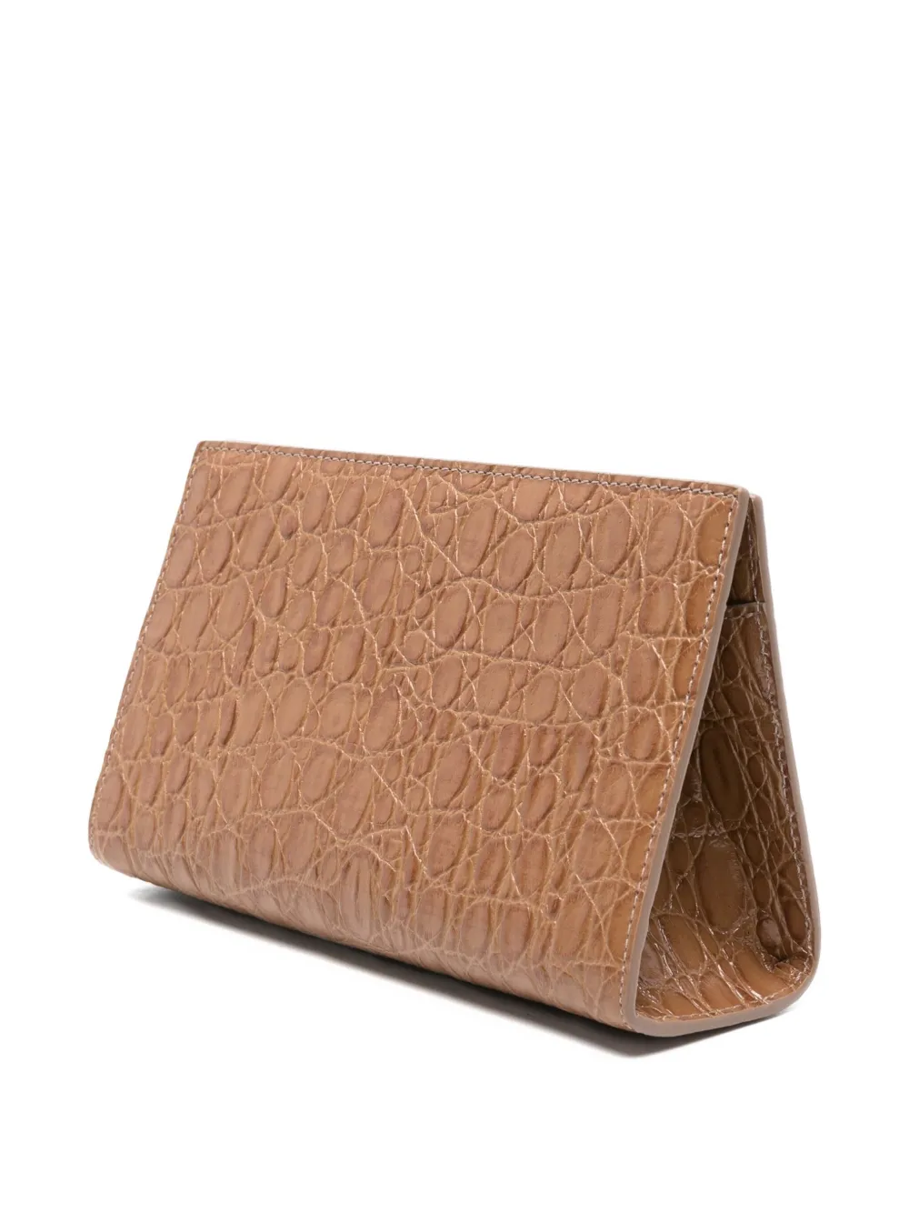Giuseppe Zanotti Clutch met krokodillen-reliëf Bruin