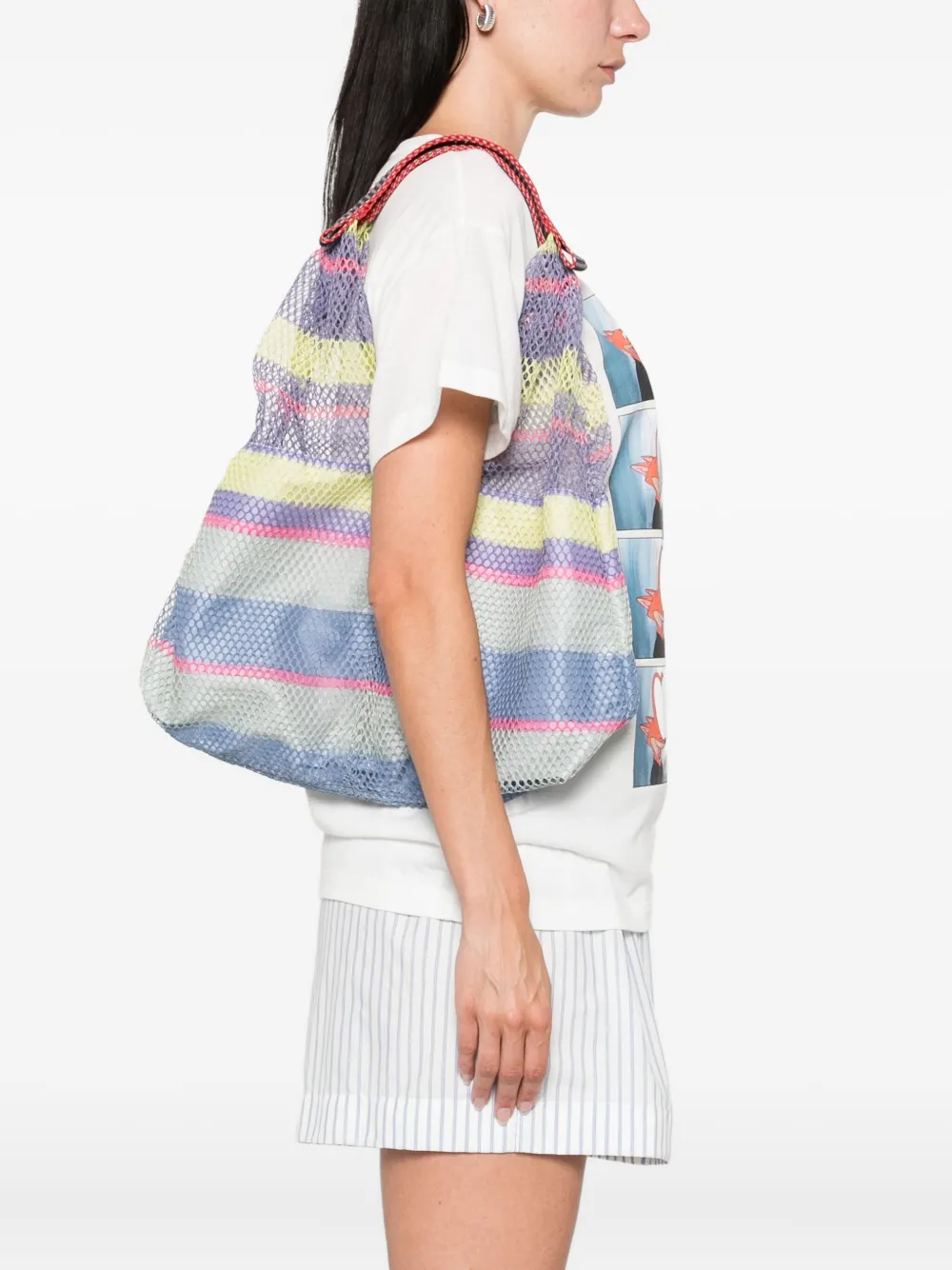 Épice small Elziver 2510 striped mesh tote bag | Image 2