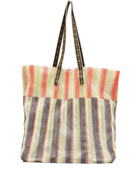 Épice Kanpur striped mesh tote bag