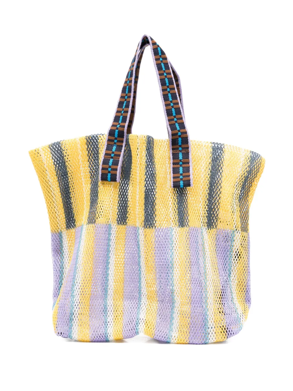 Kanpur striped mesh tote bag
