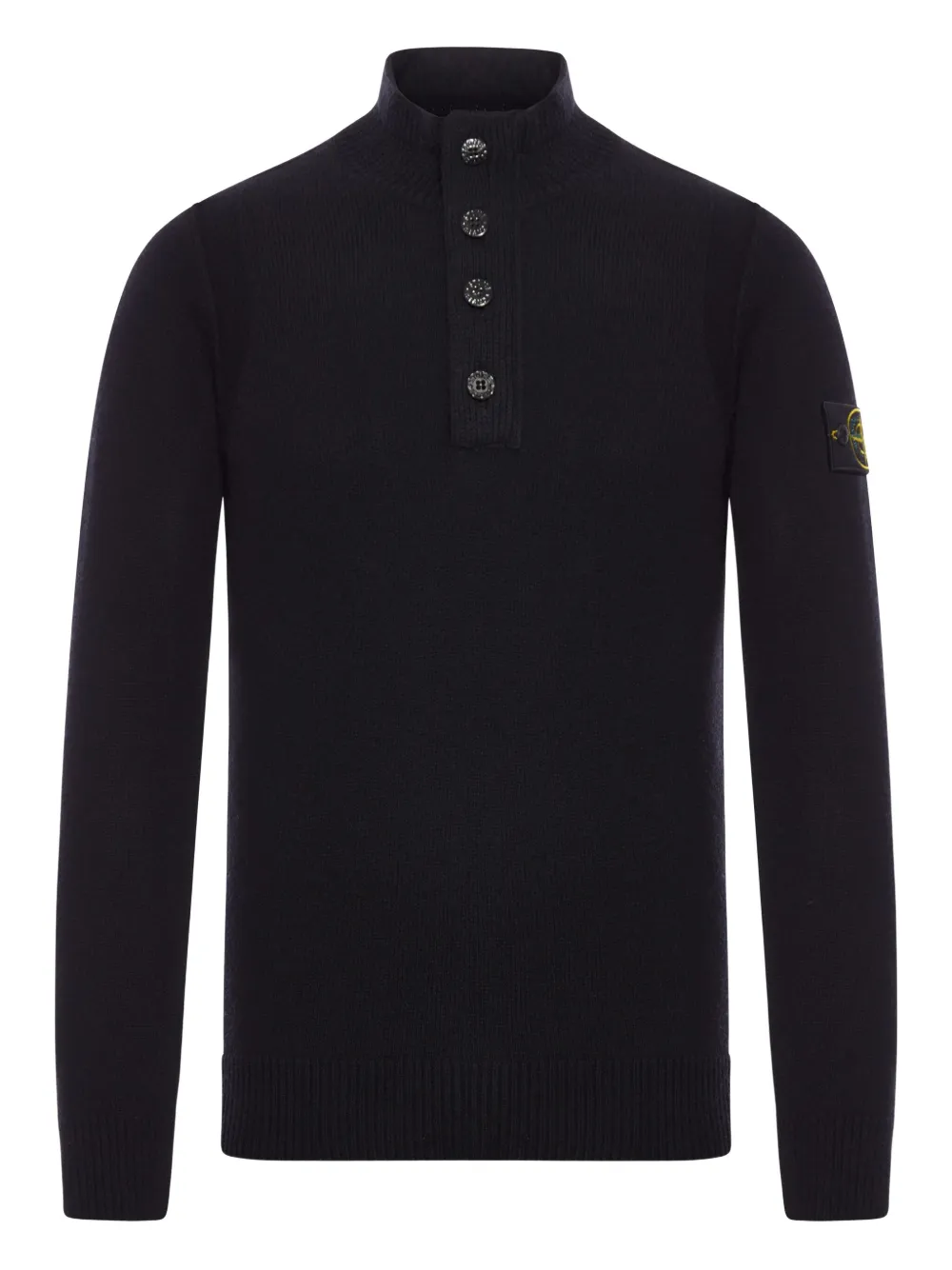 Stone Island high-neck button wool sweater | Black | Image 1