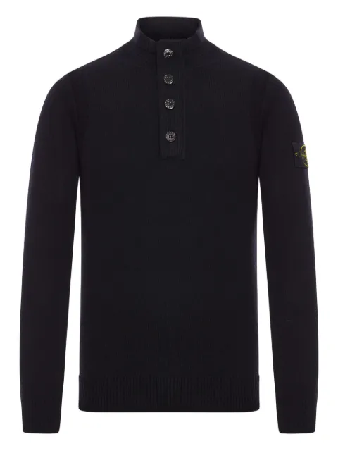 Stone Island high-neck button wool sweater