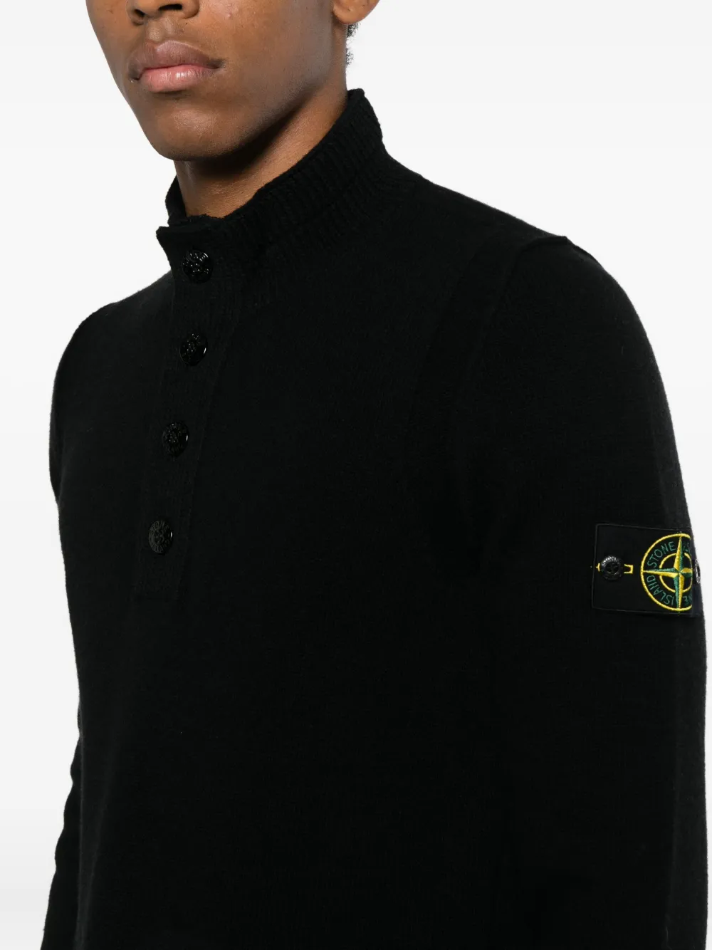 Stone Island Wollen trui met hoge hals Zwart