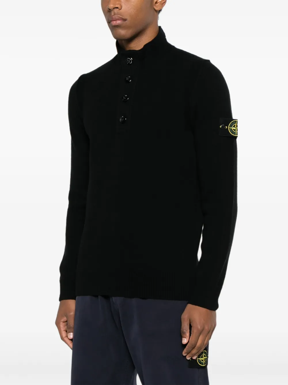 Stone Island Wollen trui met hoge hals Zwart