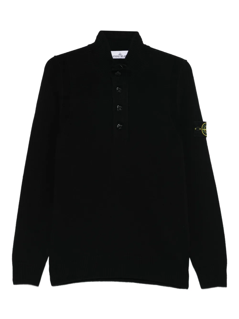 Stone Island suéter con cuello de tortuga y botones | negro | Image 1