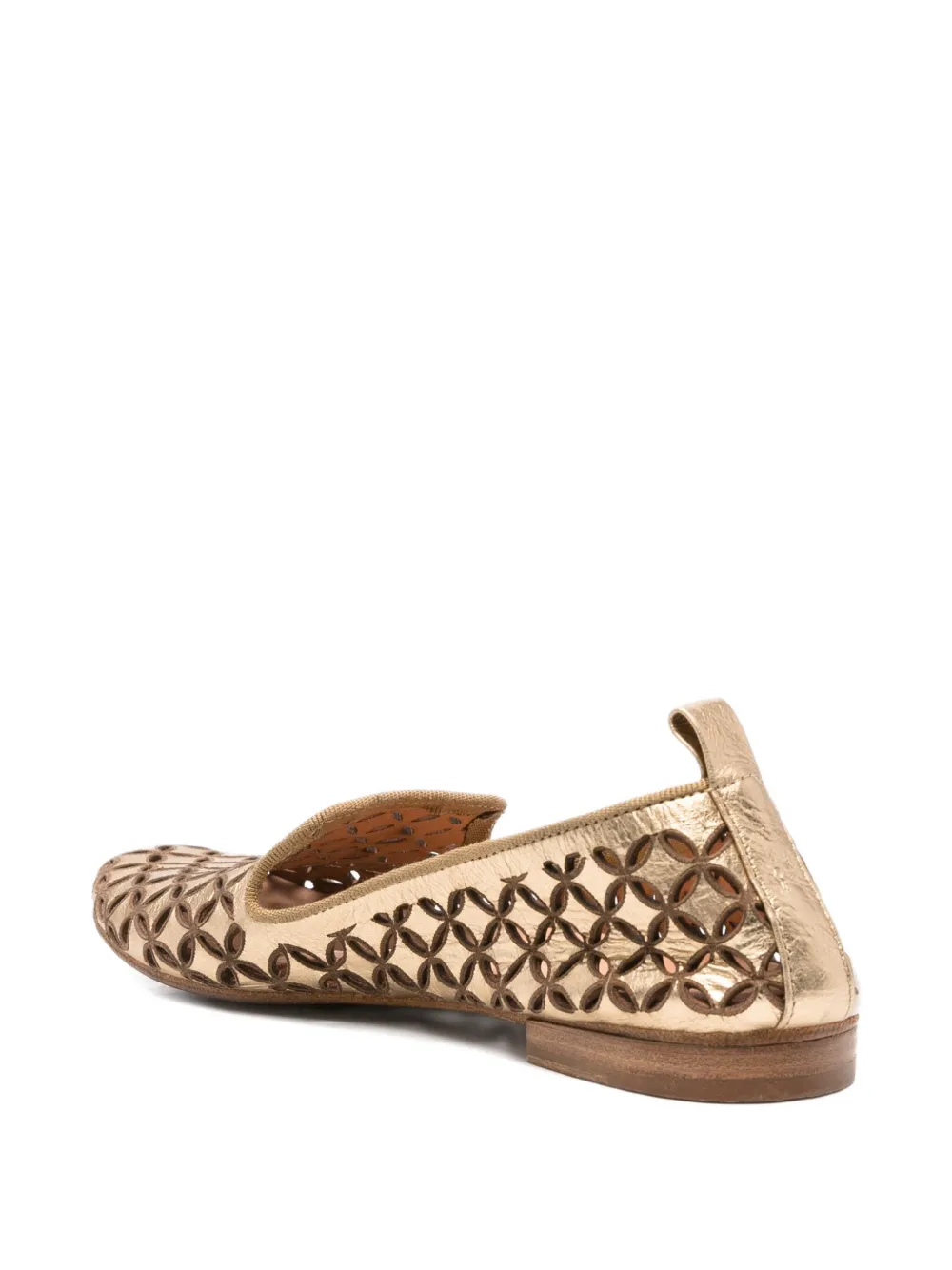 kudeta leather cut-detail loafers Gold