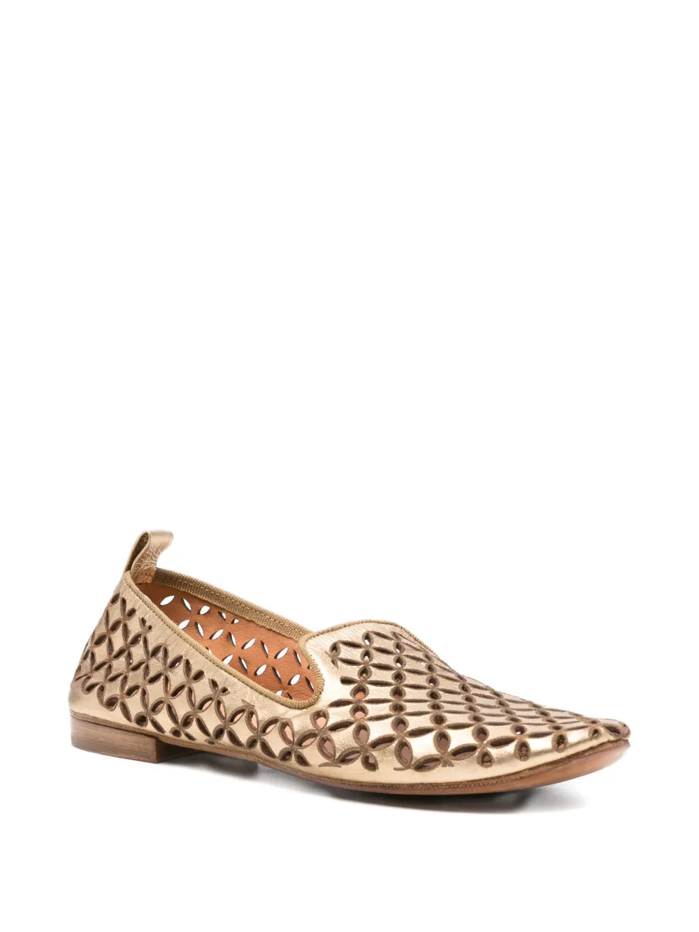 kudeta leather cut-detail loafers Gold