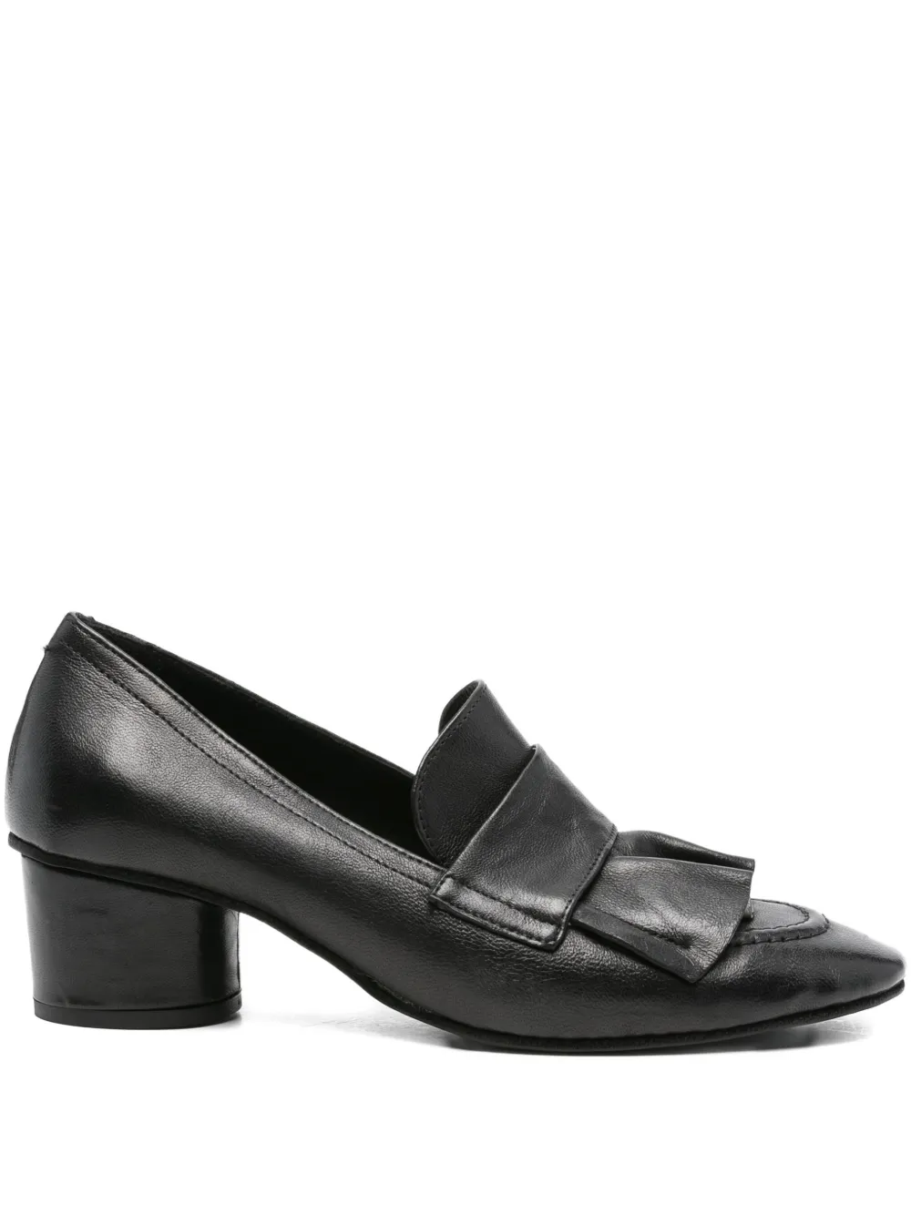 Kudeta 40mm ruffled leather loafers Black