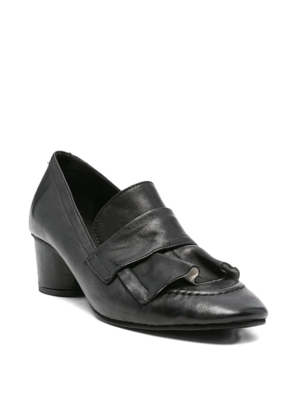 kudeta 40mm ruffled leather loafers Black