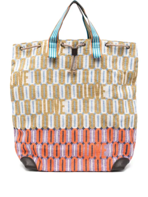 Épice letter-print drawstring beach tote bag