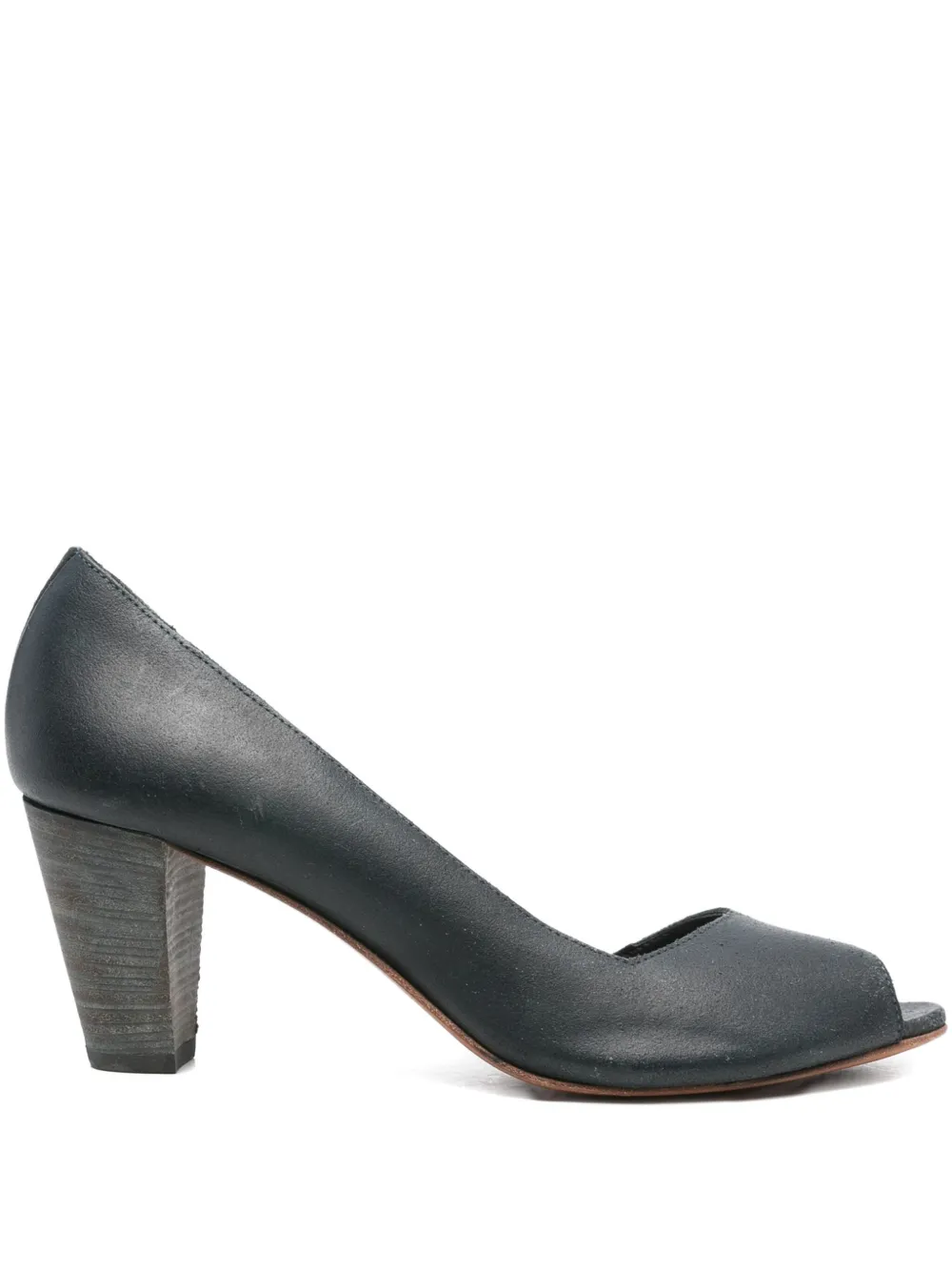 Reinhard Plank peep-toe block-heel pumps | Blue | Image 1