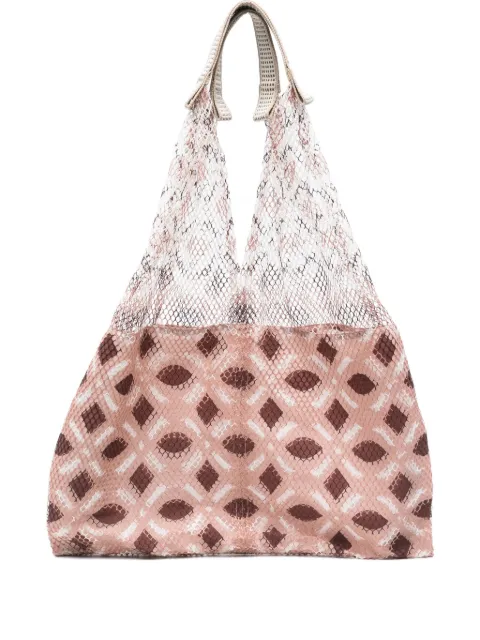 Épice mesh-panel geometric-pattern shoulder bag