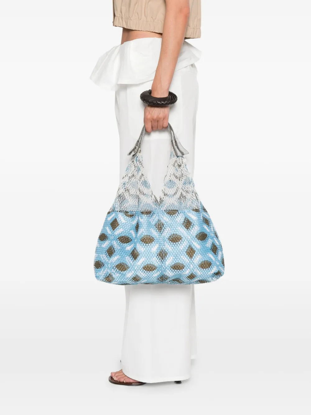 Epice Elziver Net Patterned Shoulder Bag In Blue