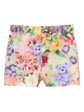 Moschino floral-teddy bear printed shorts - Green