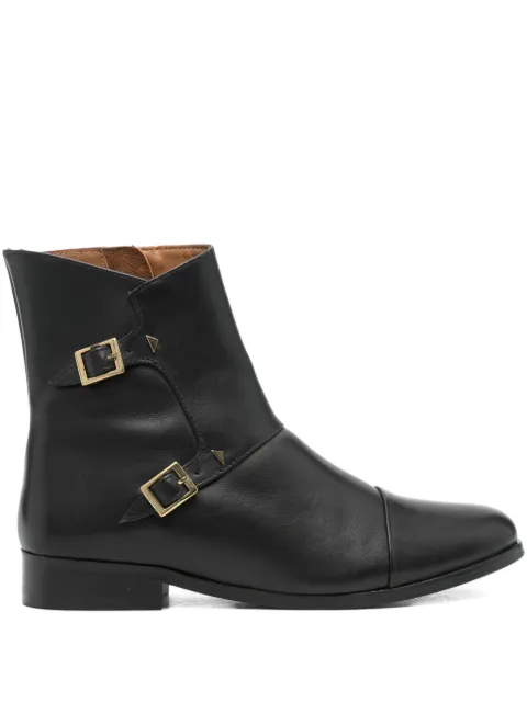Anne Thomas Mr. Thomas double-buckle studded ankle boots