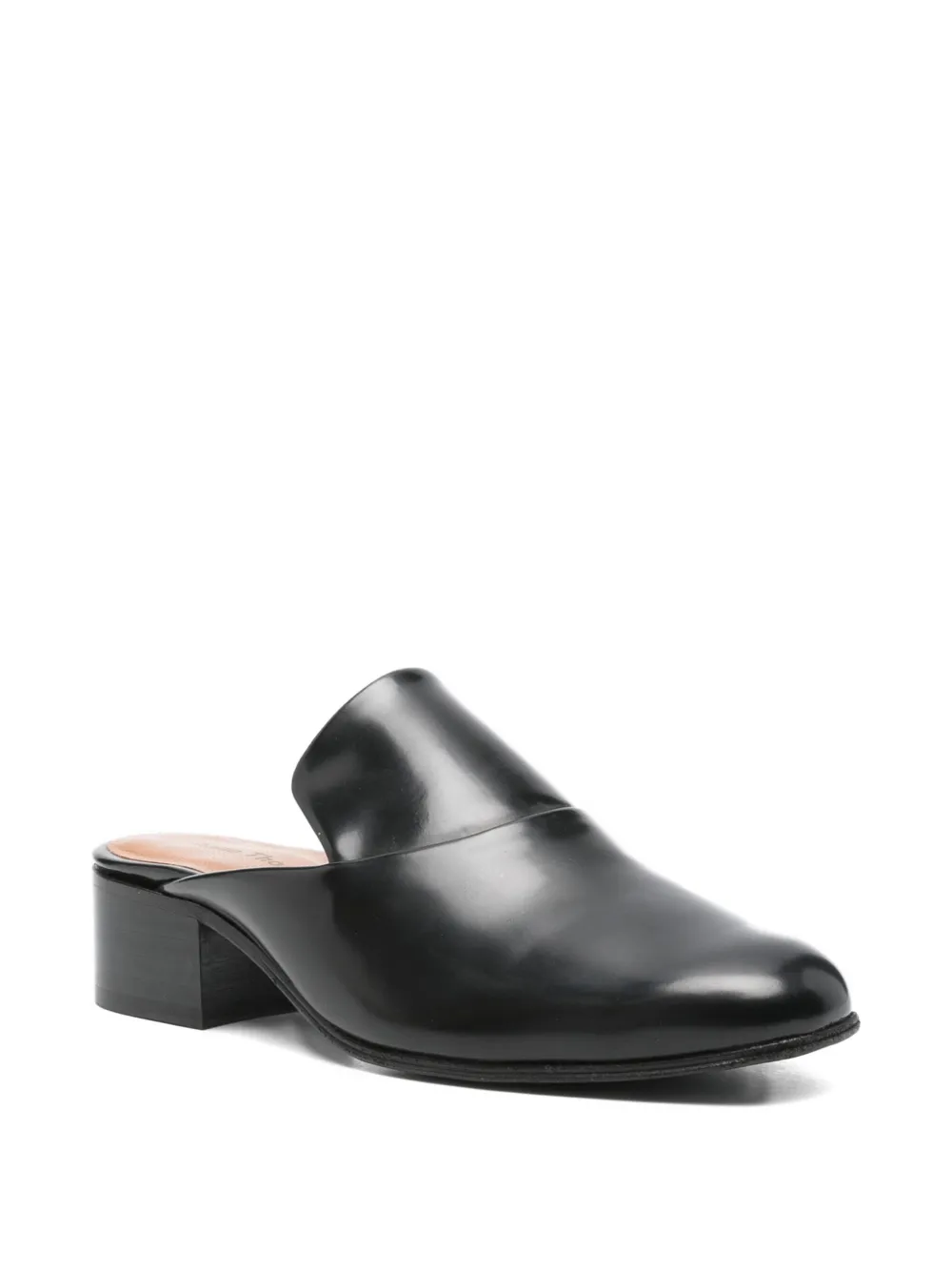 Anne Thomas 40mm leather block-heel mules | Black | Image 1