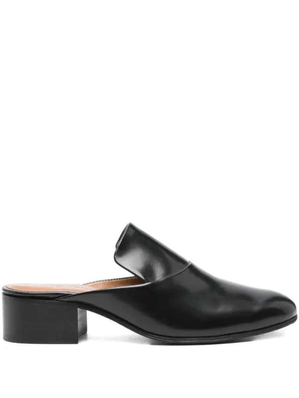 Anne Thomas 40mm Leather block-heel Mules Black FARFETCH
