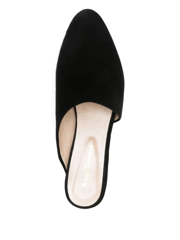 Anne Thomas 50mm block-heel Suede Mules Black FARFETCH PH