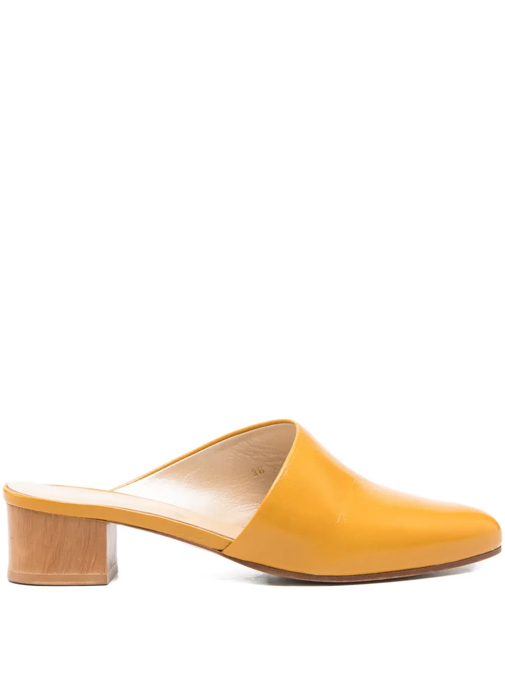 Anne Thomas 40mm Romero leather block-heel mules - イエロー Anne Thomas 40mm Romero leather block-heel mules - イエロー