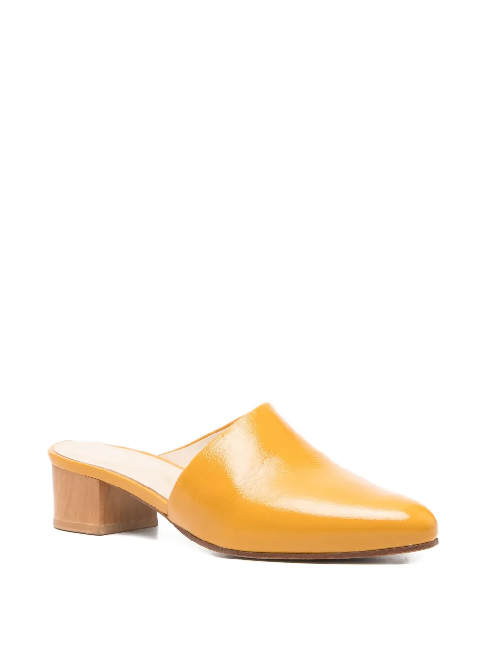 Anne Thomas 40mm Romero leather block-heel mules Yellow