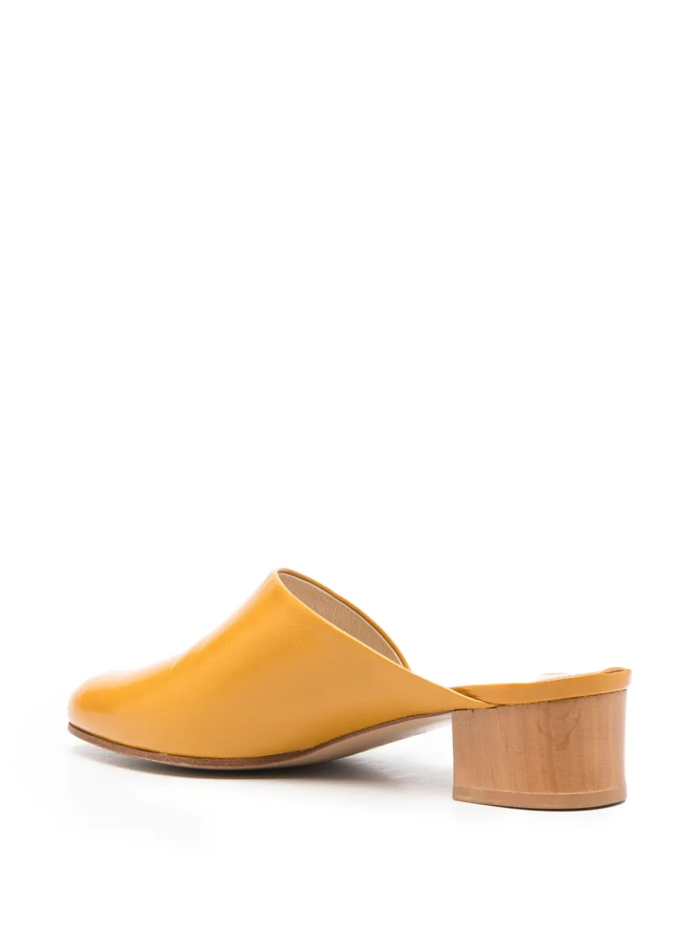 Anne Thomas 40mm Romero leather block-heel mules Yellow