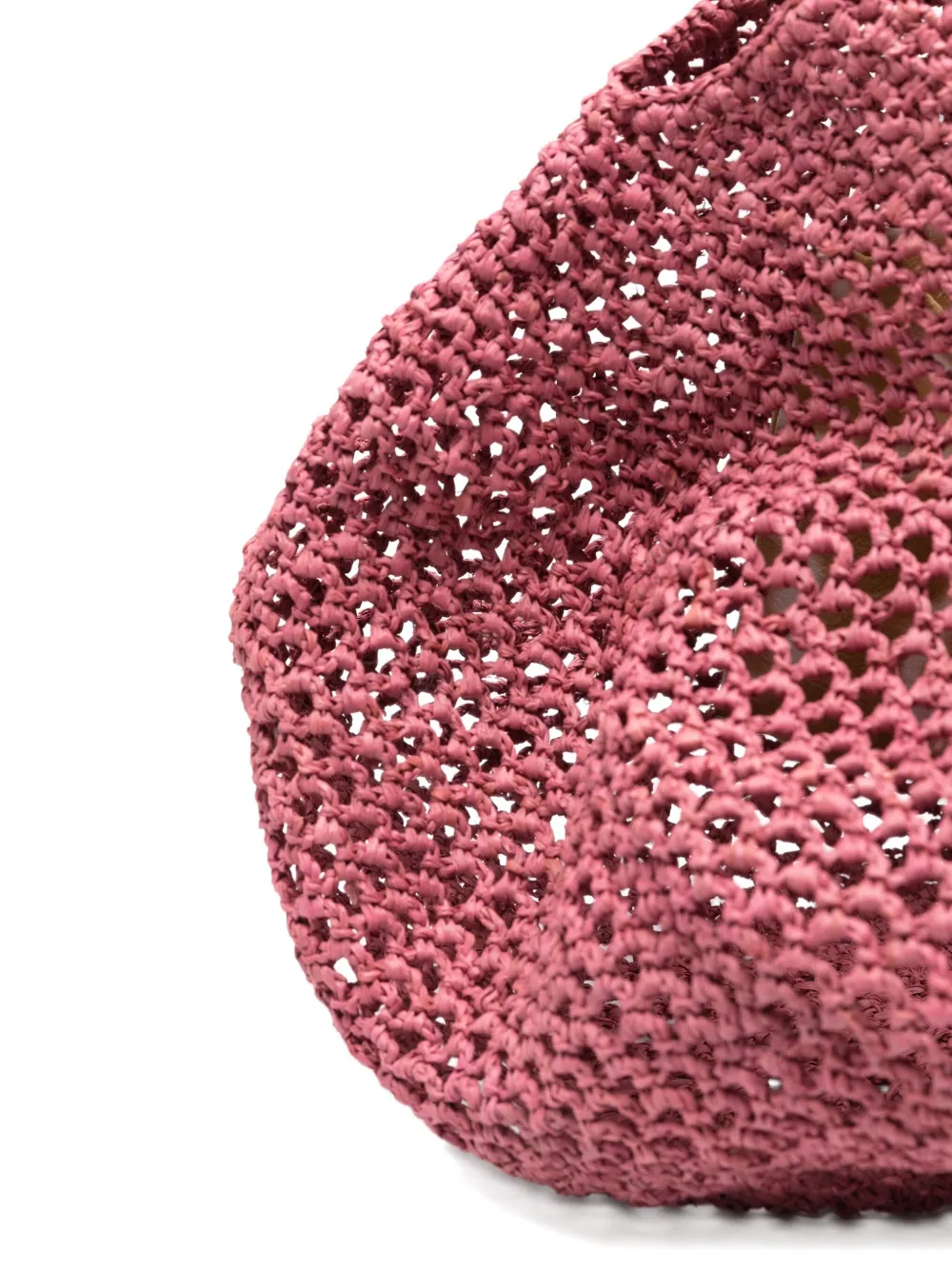 Sans Arcidet Mamabe raffia shopper met net weving Roze