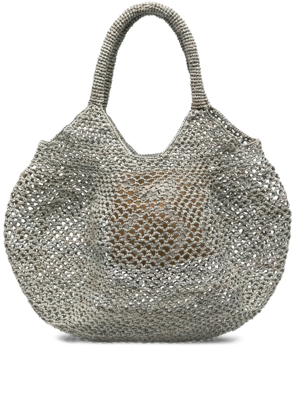 Sans Arcidet Mamabe raffia shopper met net weving Grijs