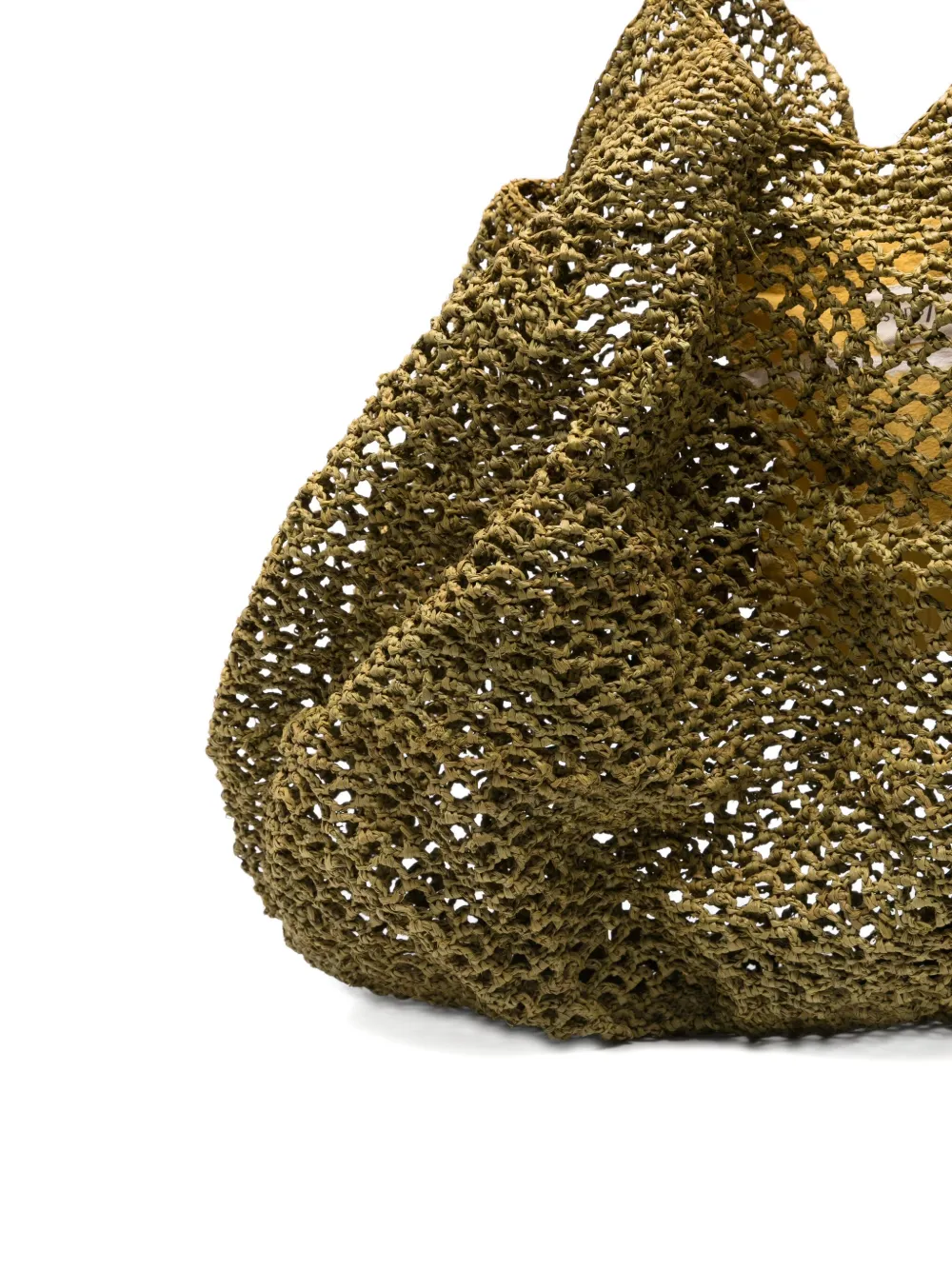 Sans Arcidet Mamabe raffia shopper met net weving Groen