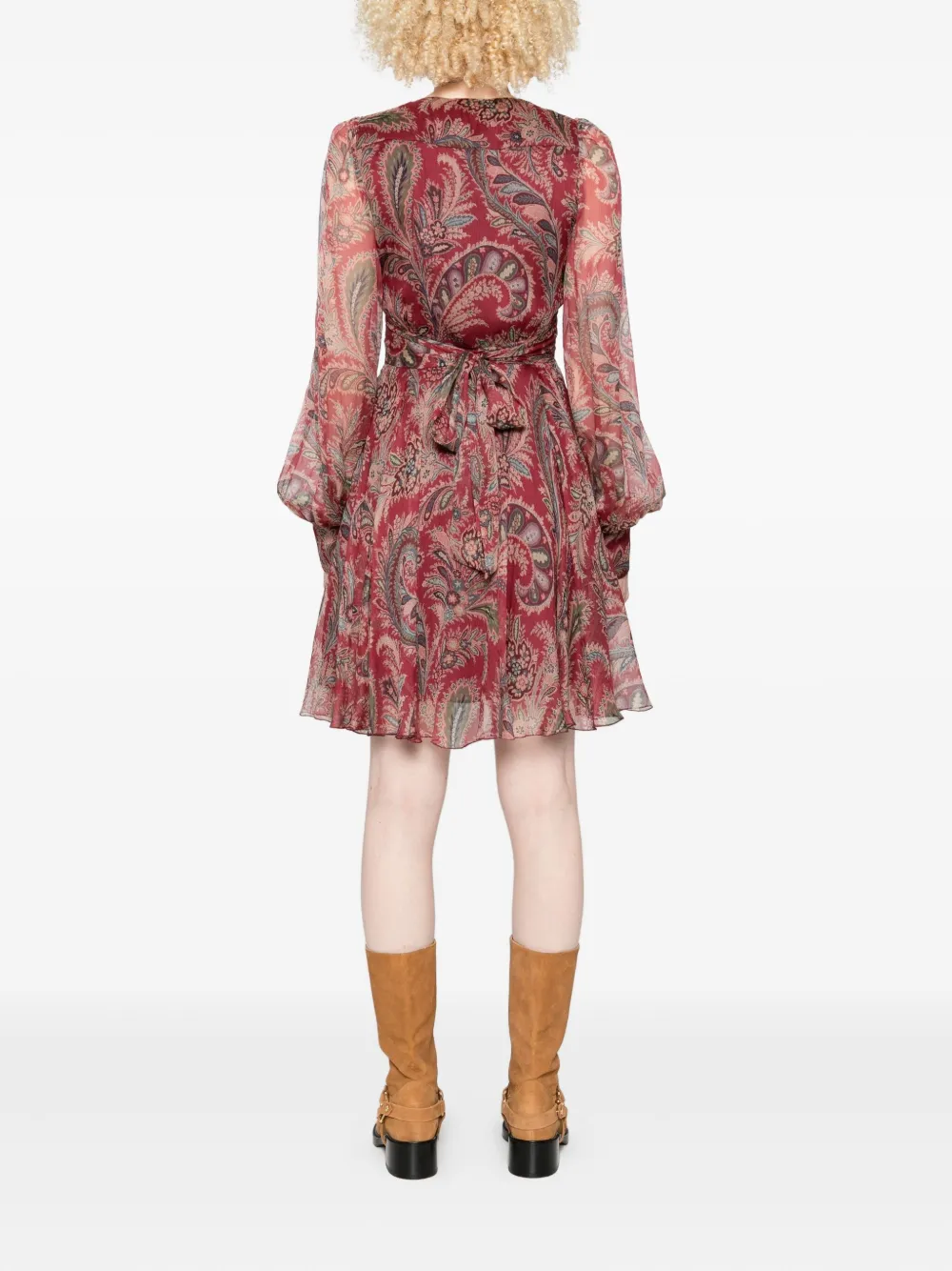 ETRO Mini-jurk met paisley-print en V-hals Rood