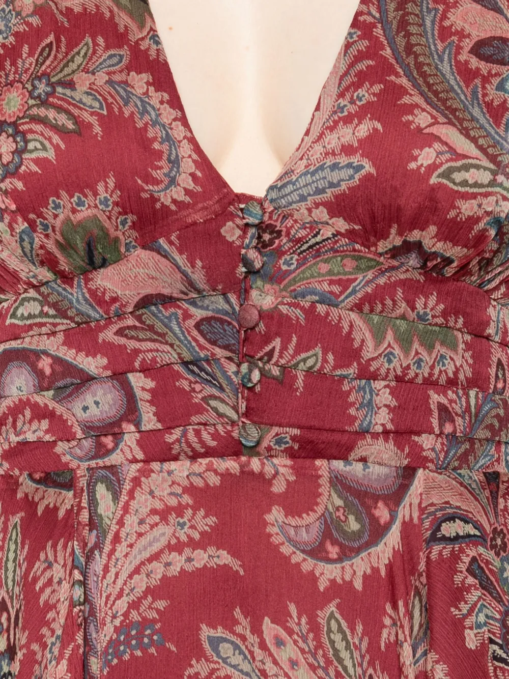 ETRO Mini-jurk met paisley-print en V-hals Rood