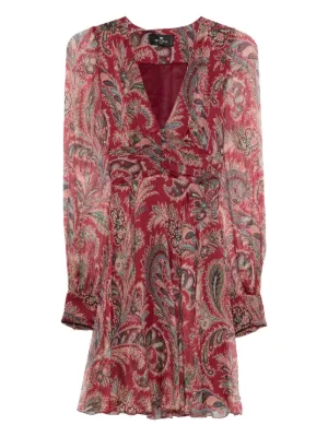 ETRO★エトロ プリントラップドレス ETRO】プリントコットンラップドレス