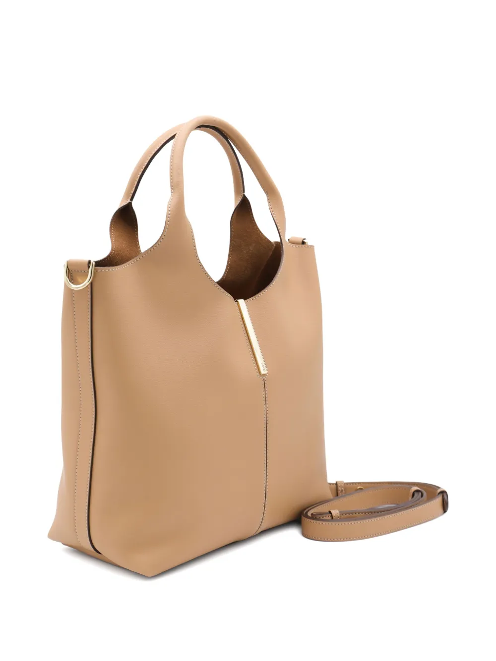 Tod's small top-handle gold-bar tote bag Bruin