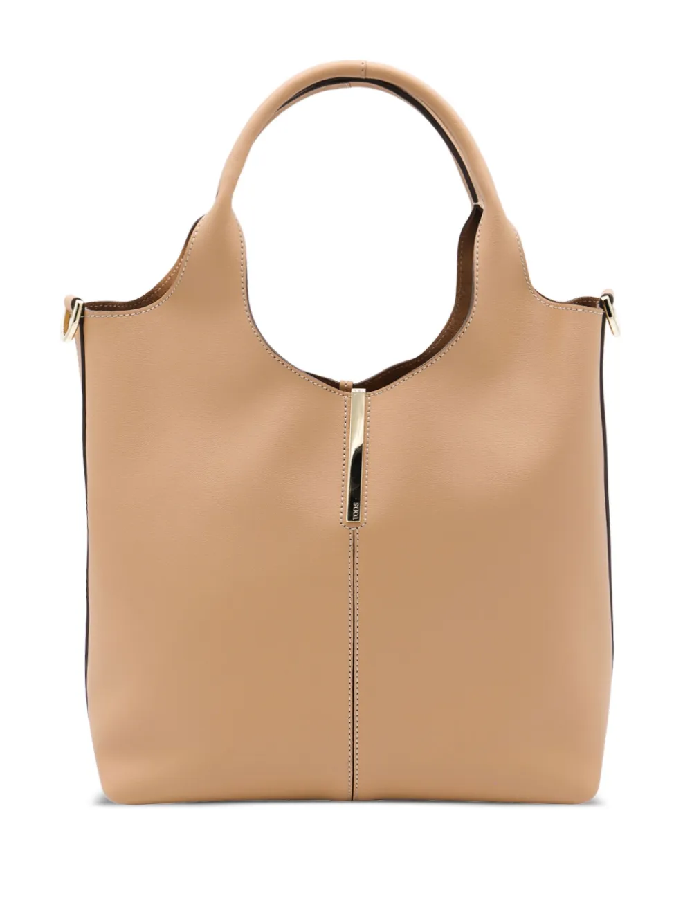 Tod's Kleine shopper met goudkleurige band en handgreep Bruin