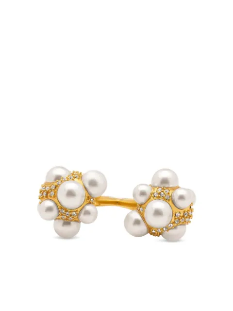 Oscar de la Renta faux-pearl double ring