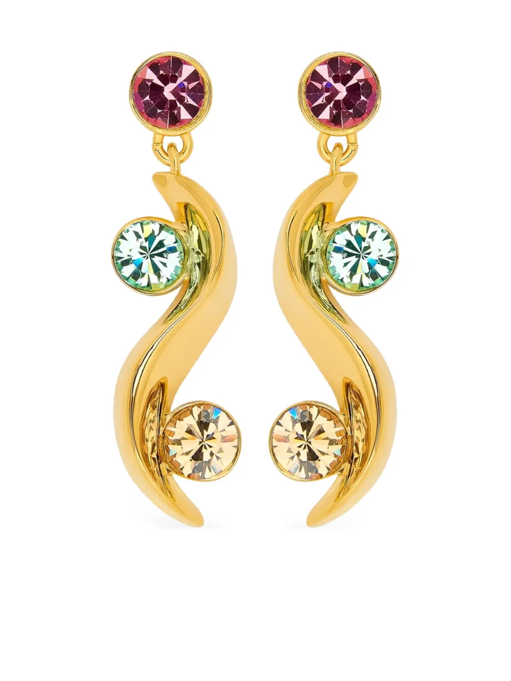 Oscar de la Renta クリスタル ピアス - ゴールドトーン Oscar de la Renta クリスタル ピアス - ゴールドトーン