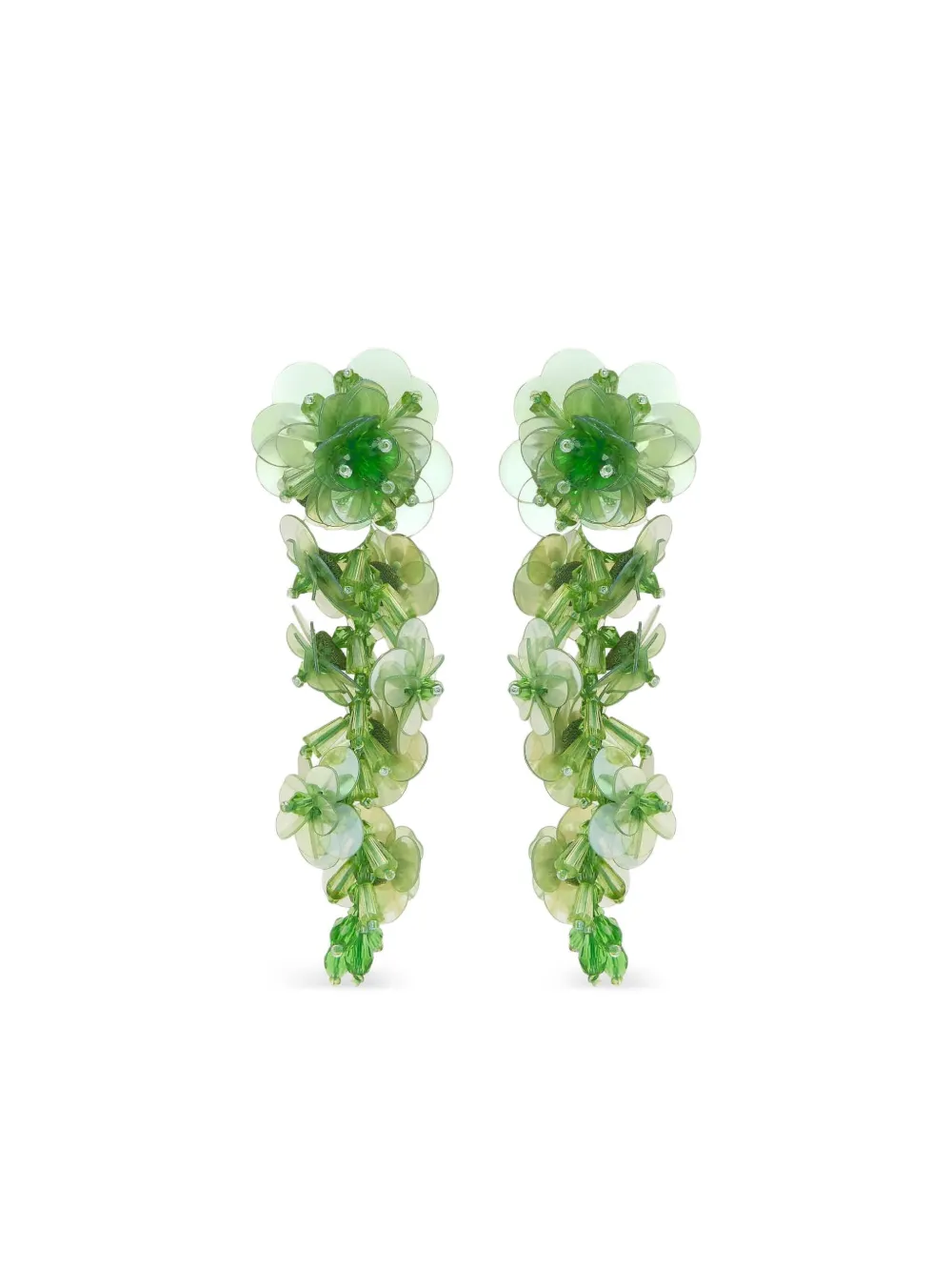 flower-sequin dangling earrings