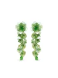 Oscar de la Renta flower-sequin dangling earrings - Green
