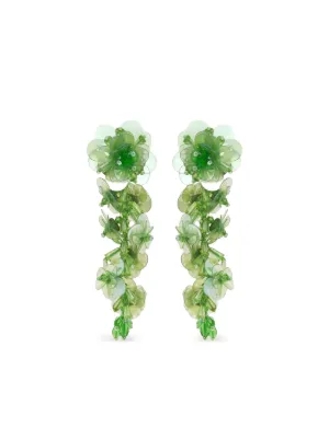 【Oscar de la Renta】フラワークリスタルピアス Crystal Flower Stud Earrings