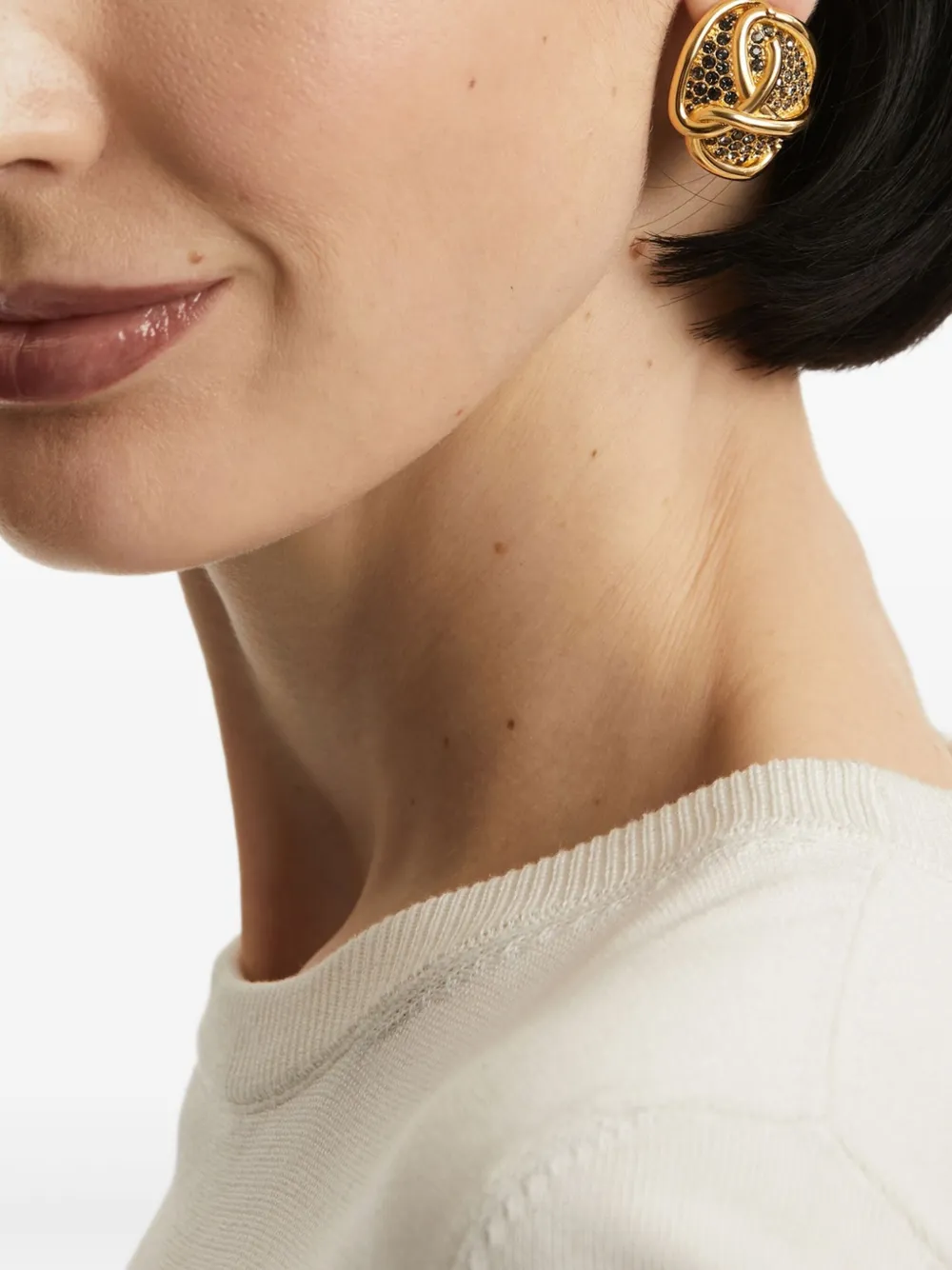 Oscar de la Renta crystal-embellished knot earrings | Image 2