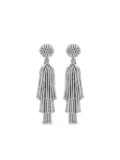 Oscar de la Renta beaded tassel earrings - Silver
