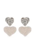 Oscar de la Renta crystal-embellished beaded earrings - Silver