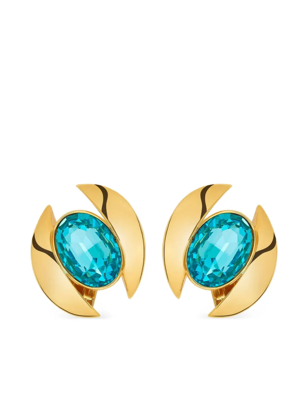 Oscar de la Renta クリスタル ピアス - ゴールドトーン Oscar de la Renta クリスタル ピアス - ゴールドトーン